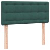 Sommier à lattes de lit et matelas vert foncé 90x220 cm velours 