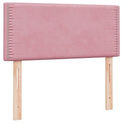 Sommier à lattes de lit avec matelas rose 100x210 cm velours 