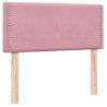 Sommier à lattes de lit avec matelas rose 100x210 cm velours 