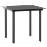 Ensemble à manger de jardin 5 pcs PVC résine tressée noir 