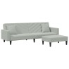 Ensemble de canapés 2 pcs avec coussins gris clair velours 