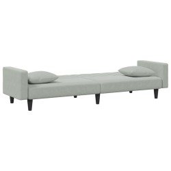 Ensemble de canapés 2 pcs avec coussins gris clair velours 