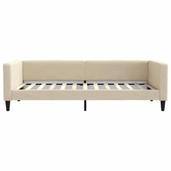 Lit de jour avec matelas crème 100x200 cm tissu 