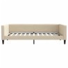 Lit de jour avec matelas crème 100x200 cm tissu 