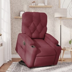 Fauteuil inclinable électrique rouge bordeaux tissu 