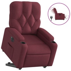 Fauteuil inclinable électrique rouge bordeaux tissu 