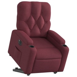 Fauteuil inclinable électrique rouge bordeaux tissu 