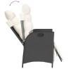 Ensemble à manger de jardin avec coussins 3 pcs Noir 