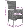 Ensemble de salon de jardin 3 pcs gris poly rotin et acacia 