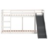 Lit superposé avec toboggan et échelle sans matelas 90x200 cm 