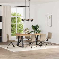 Chaises à manger lot de 6 gris clair similicuir daim 