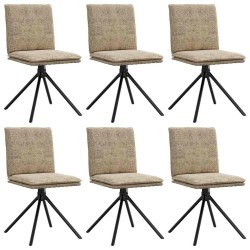 Chaises à manger lot de 6 gris clair similicuir daim 