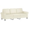 Canapé 3 places avec oreillers décoratifs crème 180 cm velours 