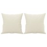 Canapé 3 places avec oreillers décoratifs crème 180 cm velours 