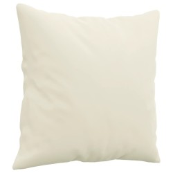 Canapé 3 places avec oreillers décoratifs crème 180 cm velours 