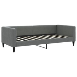 Lit de jour avec matelas gris foncé 90x190 cm tissu 