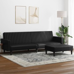 Ensemble de canapés 2 pcs noir similicuir 