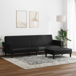 Ensemble de canapés 2 pcs noir similicuir 