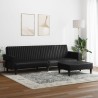 Ensemble de canapés 2 pcs noir similicuir 