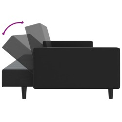 Ensemble de canapés 2 pcs noir similicuir 