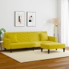 Ensemble de canapés 2 pcs avec coussins jaune velours 
