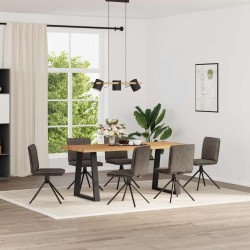 Chaises à manger lot de 6 gris foncé similicuir daim 