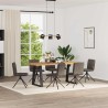 Chaises à manger lot de 6 gris foncé similicuir daim 