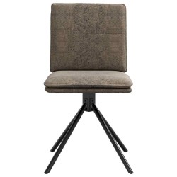 Chaises à manger lot de 6 gris foncé similicuir daim 