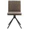 Chaises à manger lot de 6 gris foncé similicuir daim 