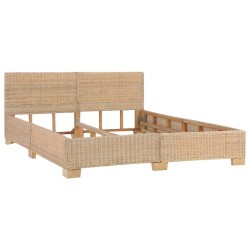 Cadre de lit avec tête de lit sans matelas rotin véritable 