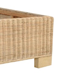 Cadre de lit avec tête de lit sans matelas rotin véritable 