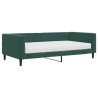 Lit de jour avec matelas vert foncé 100x200 cm velours 