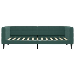 Lit de jour avec matelas vert foncé 100x200 cm velours 