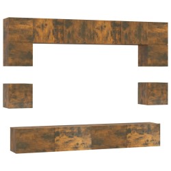Ensemble de meubles TV 8 pcs Chêne fumé Bois d'ingénierie 