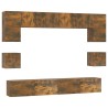 Ensemble de meubles TV 8 pcs Chêne fumé Bois d'ingénierie 