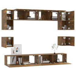 Ensemble de meubles TV 8 pcs Chêne fumé Bois d'ingénierie 