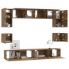 Ensemble de meubles TV 8 pcs Chêne fumé Bois d'ingénierie 
