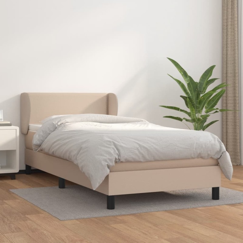 Sommier à lattes de lit avec matelas Cappuccino 80x200 cm 