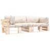 Canapés de jardin palette 2 pcs avec coussins sable Pinède 
