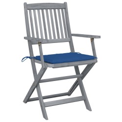 Chaises pliables d'extérieur lot de 6 et coussins Bois d'acacia 
