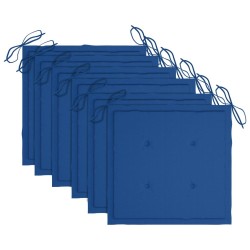 Chaises pliables d'extérieur lot de 6 et coussins Bois d'acacia 