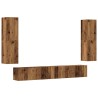 Meubles TV muraux 4 pcs vieux bois bois d'ingénierie 
