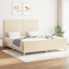 Cadre de lit sans matelas crème 160x200 cm tissu 