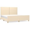 Cadre de lit sans matelas crème 160x200 cm tissu 
