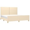 Cadre de lit sans matelas crème 160x200 cm tissu 