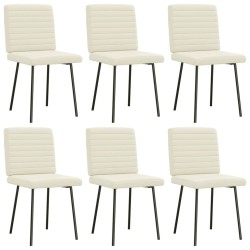 Chaises à manger lot de 6 crème velours 