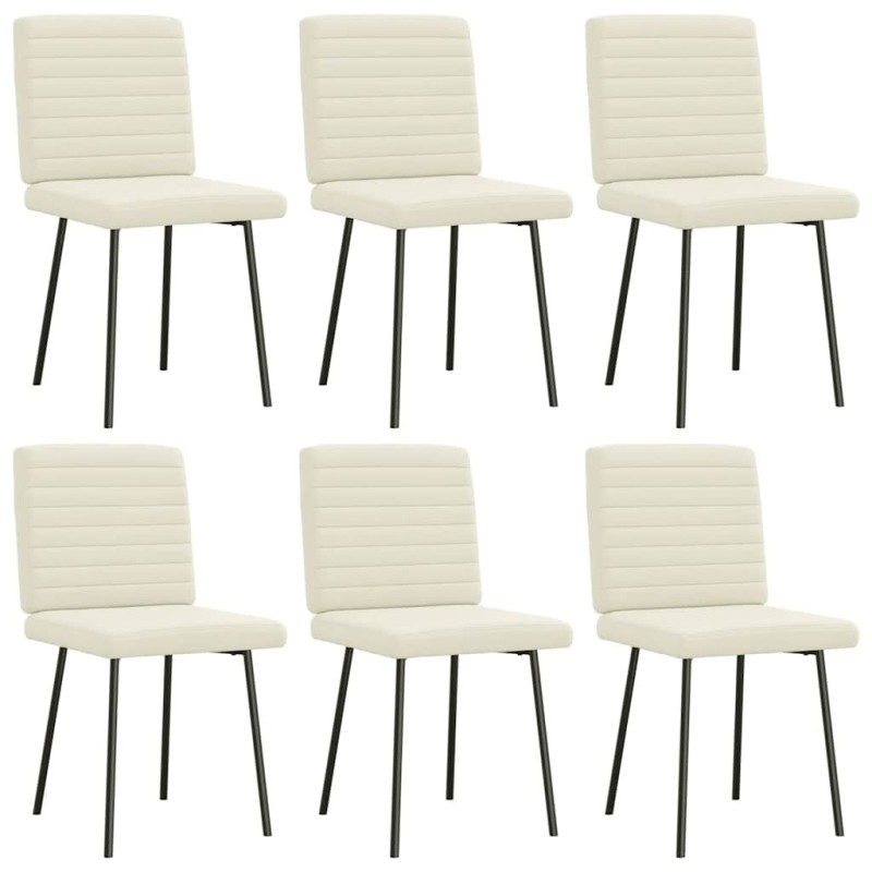 Chaises à manger lot de 6 crème velours 