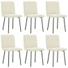 Chaises à manger lot de 6 crème velours 