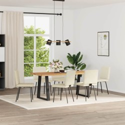 Chaises à manger lot de 6 crème velours 