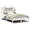 Lit bibliothèque sans matelas blanc 150x200 cm bois pin massif 